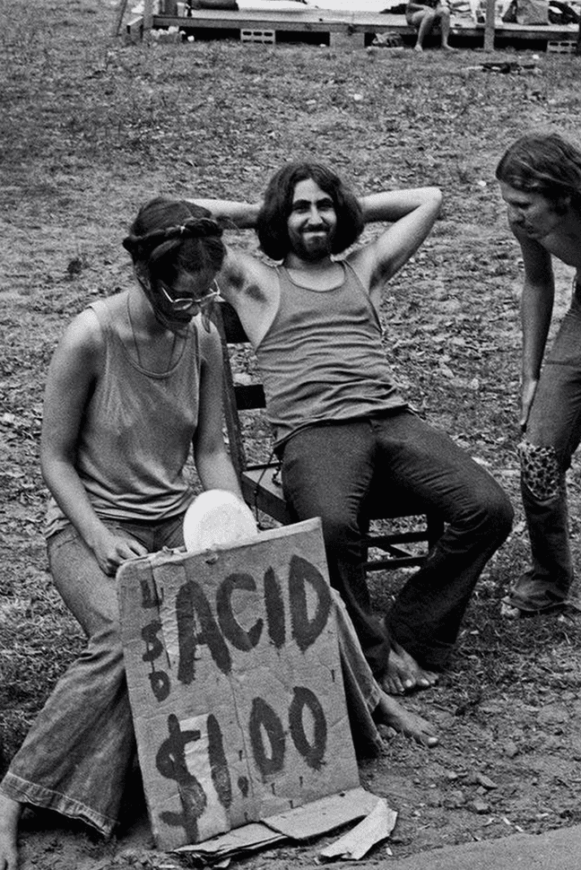 Woodstock acid sign 1969